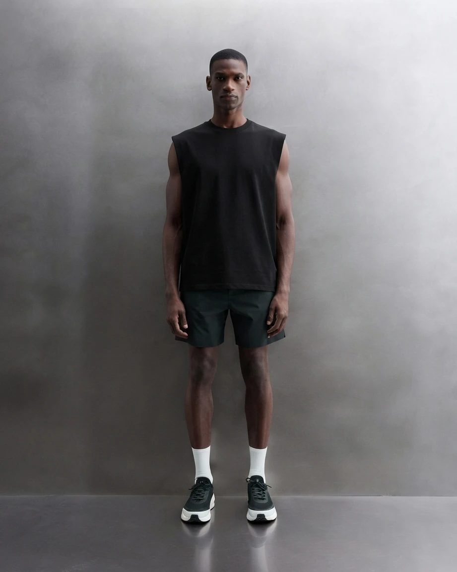 Men's Black Graphic Skull Print Sando | Oversized Streetwear Gym Tank Top