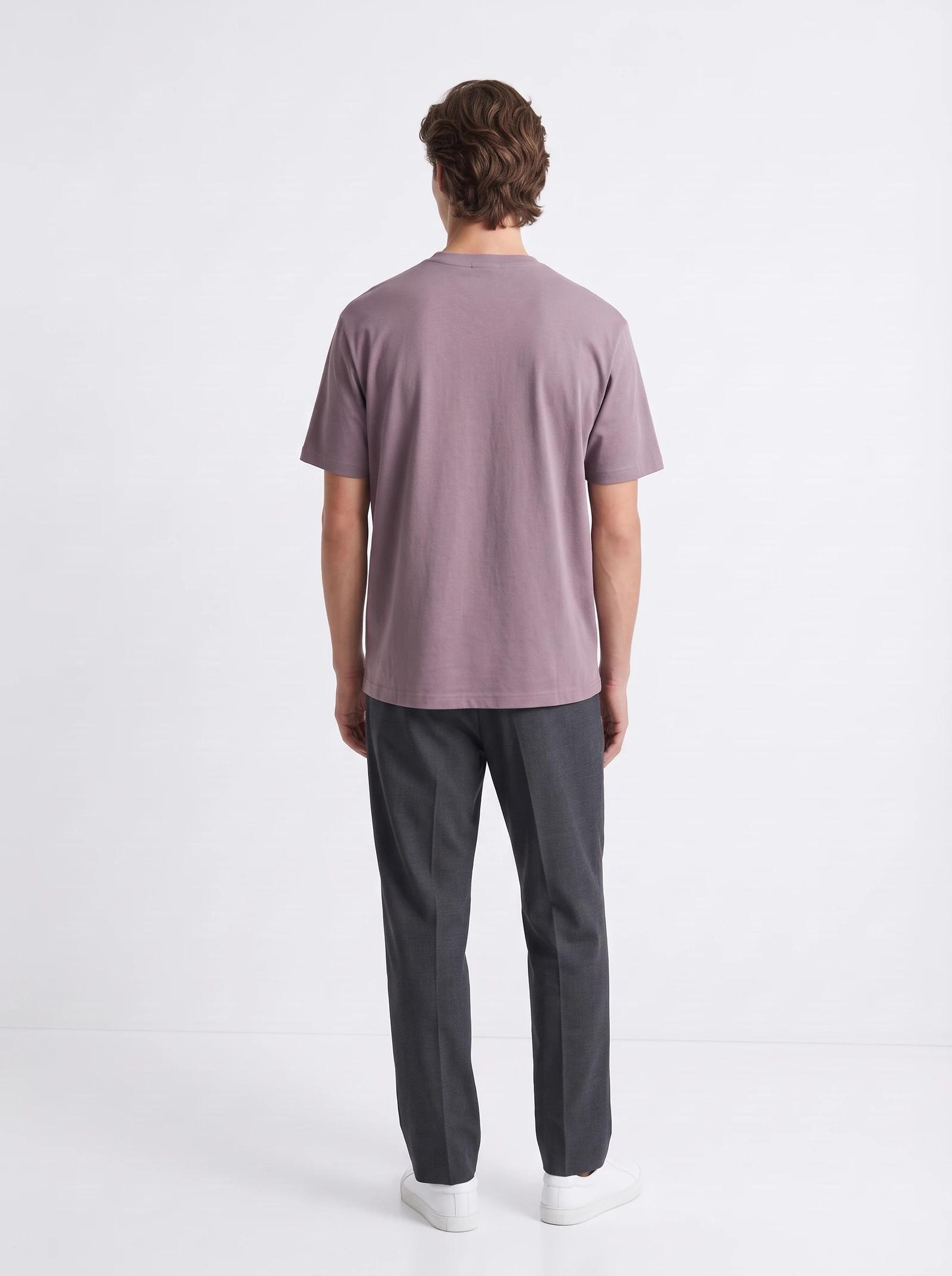 Bellbring Men's Premium Loose Fit T-Shirt - Dusty Rose | Minimalist Relaxed Tee view 4