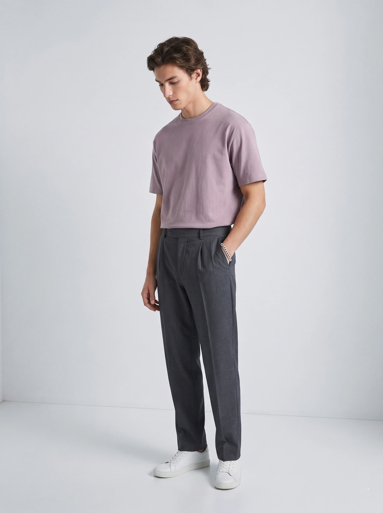Bellbring Men's Premium Loose Fit T-Shirt - Dusty Rose | Minimalist Relaxed Tee