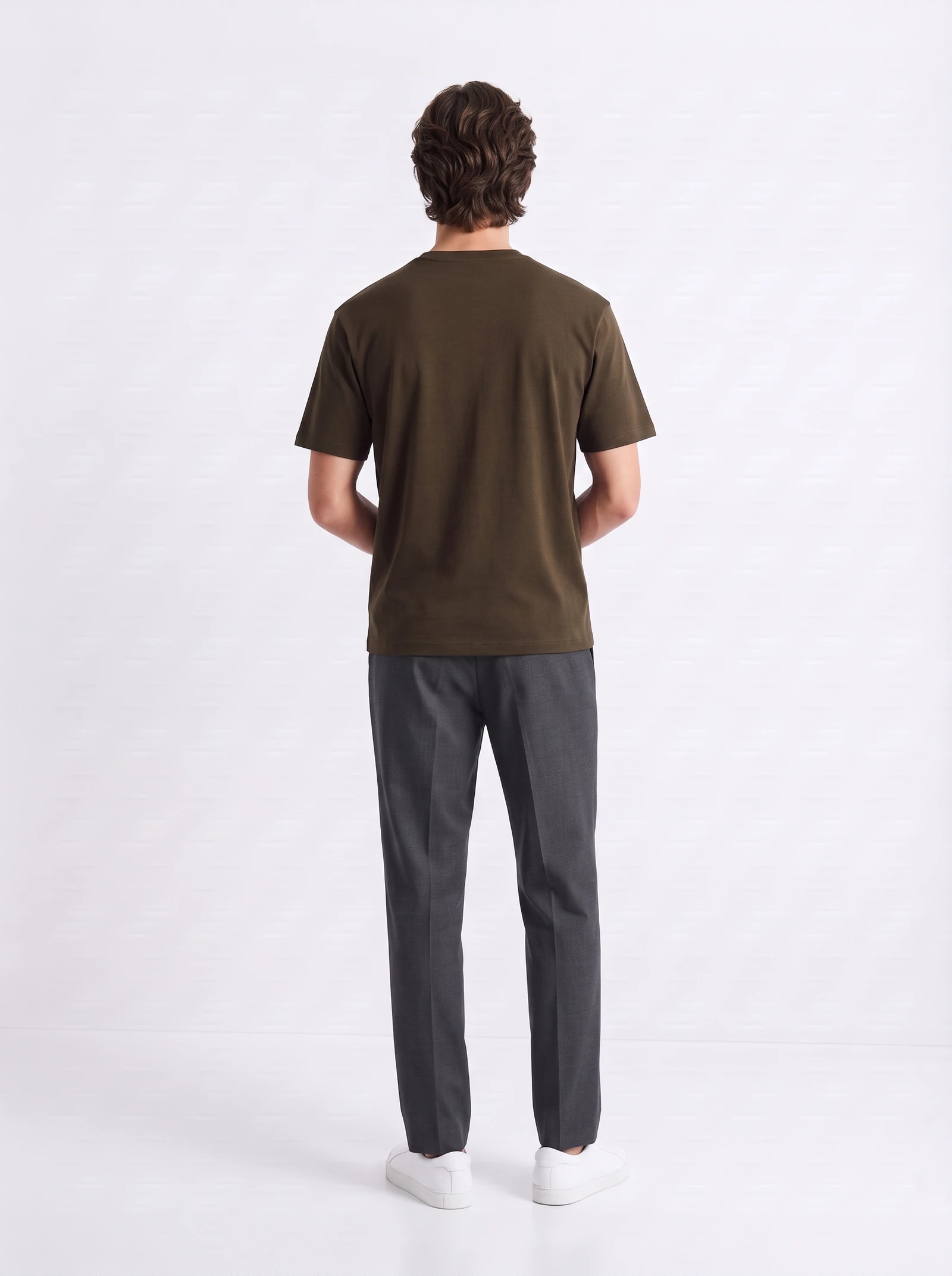 Earthy Khaki Loose Fit T-Shirt for Men | Minimalist Essentials | Bellbring view 4