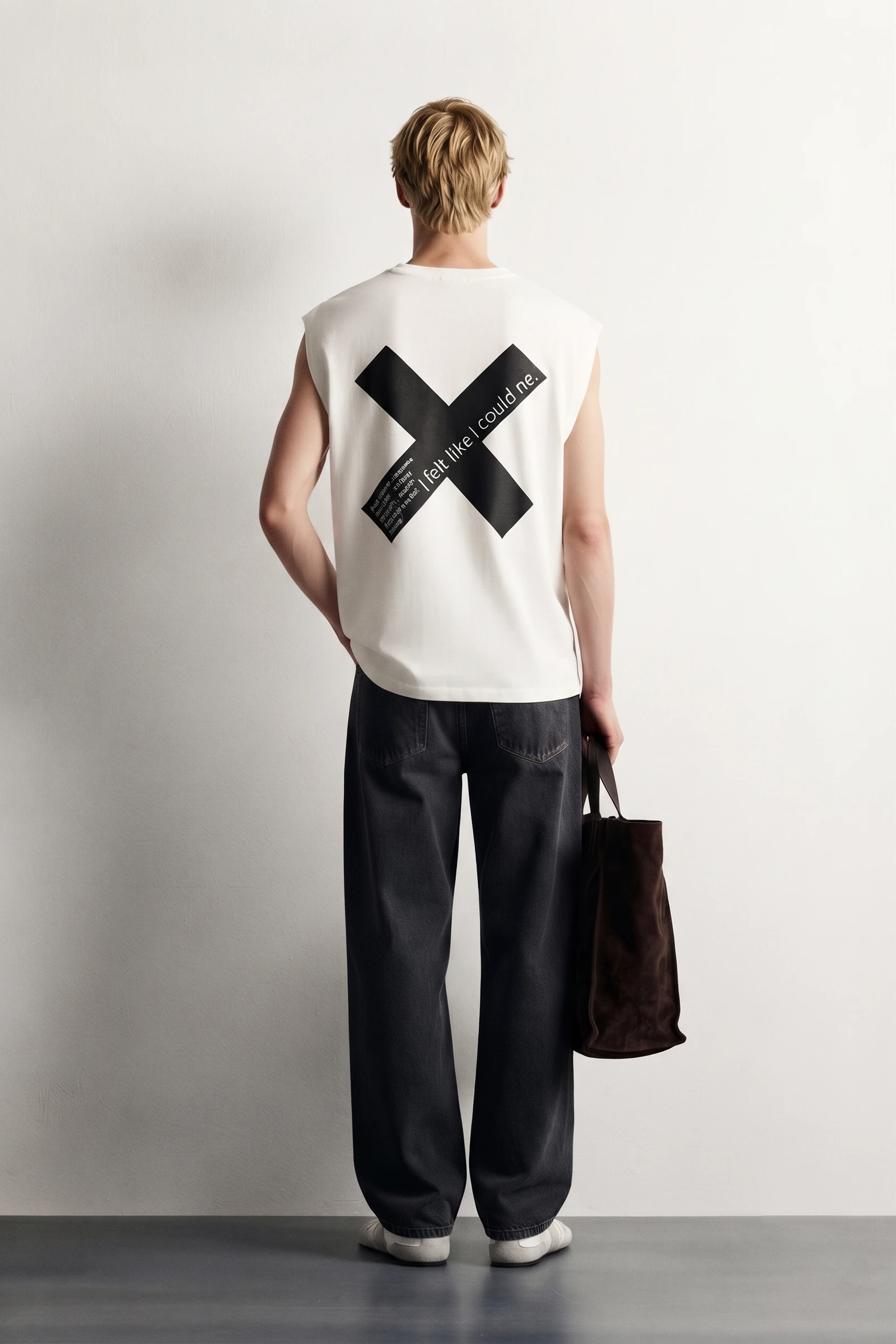Men's Graphic Print Sleeveless Sando | Casual Cotton Oversized Gym & Streetwear Vest view 3