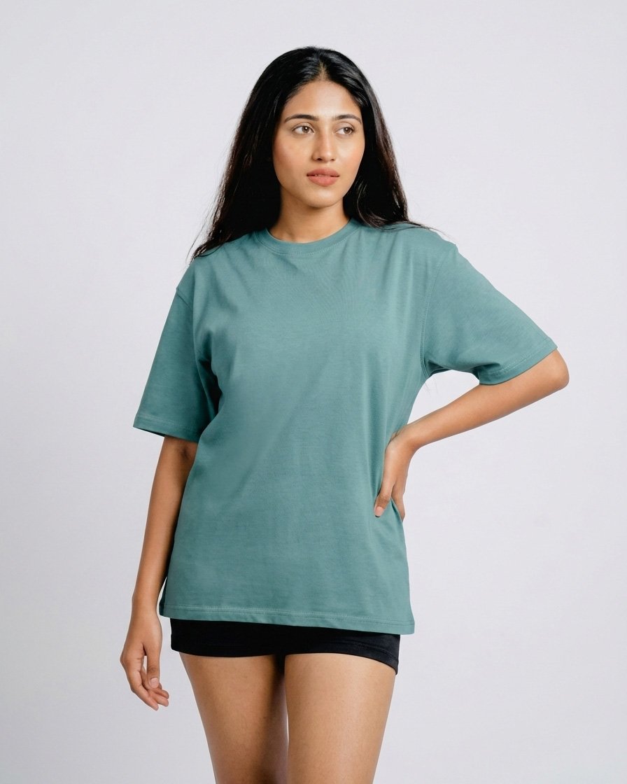 Loose-Fit Cotton T-Shirt Forest Green