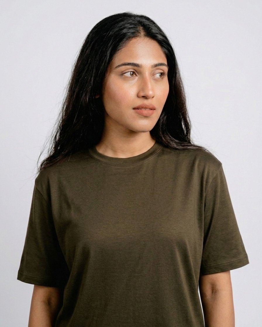 Loose-Fit Cotton T-Shirt Deep Khaki